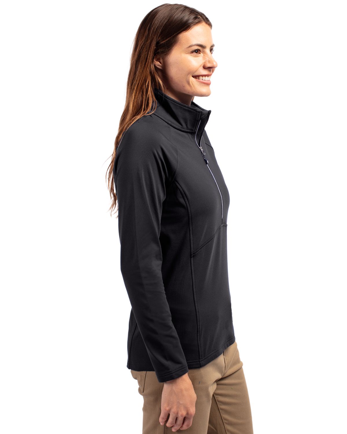 Cutter & Buck Adapt Recycled Soft Knit Stretch Womens Half Zip Pullover