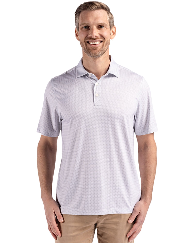Cutter & Buck Pike Recycled Diamond Dot Print Mens Polo
