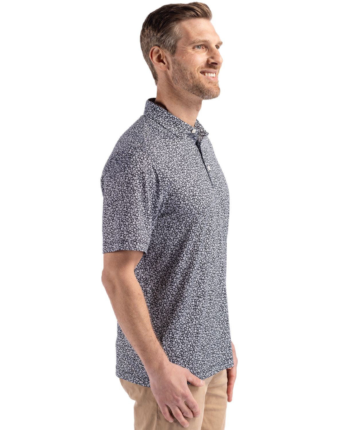 Cutter & Buck Pike Recycled Flora Print Mens Polo