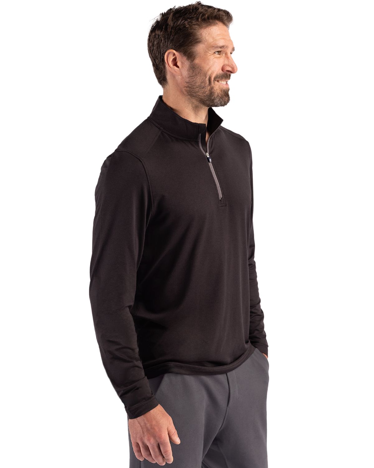 Cutter & Buck Coastline Recycled Double Peached Mens Quarter Zip Pullover