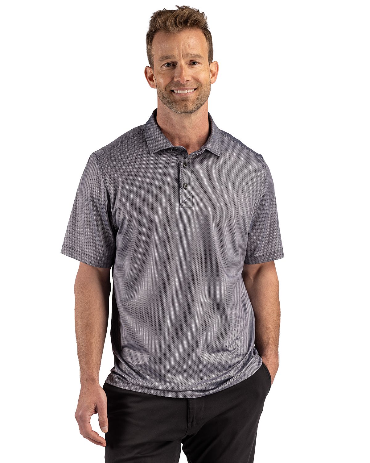 Cutter & Buck Pike Recycled Lattice Print Mens Polo