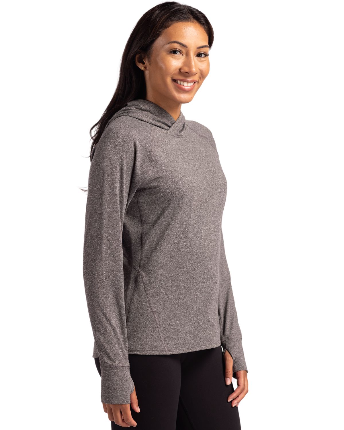 Cutter & Buck Adapt Recycled Soft Knit Stretch Womens Hooded Pullover