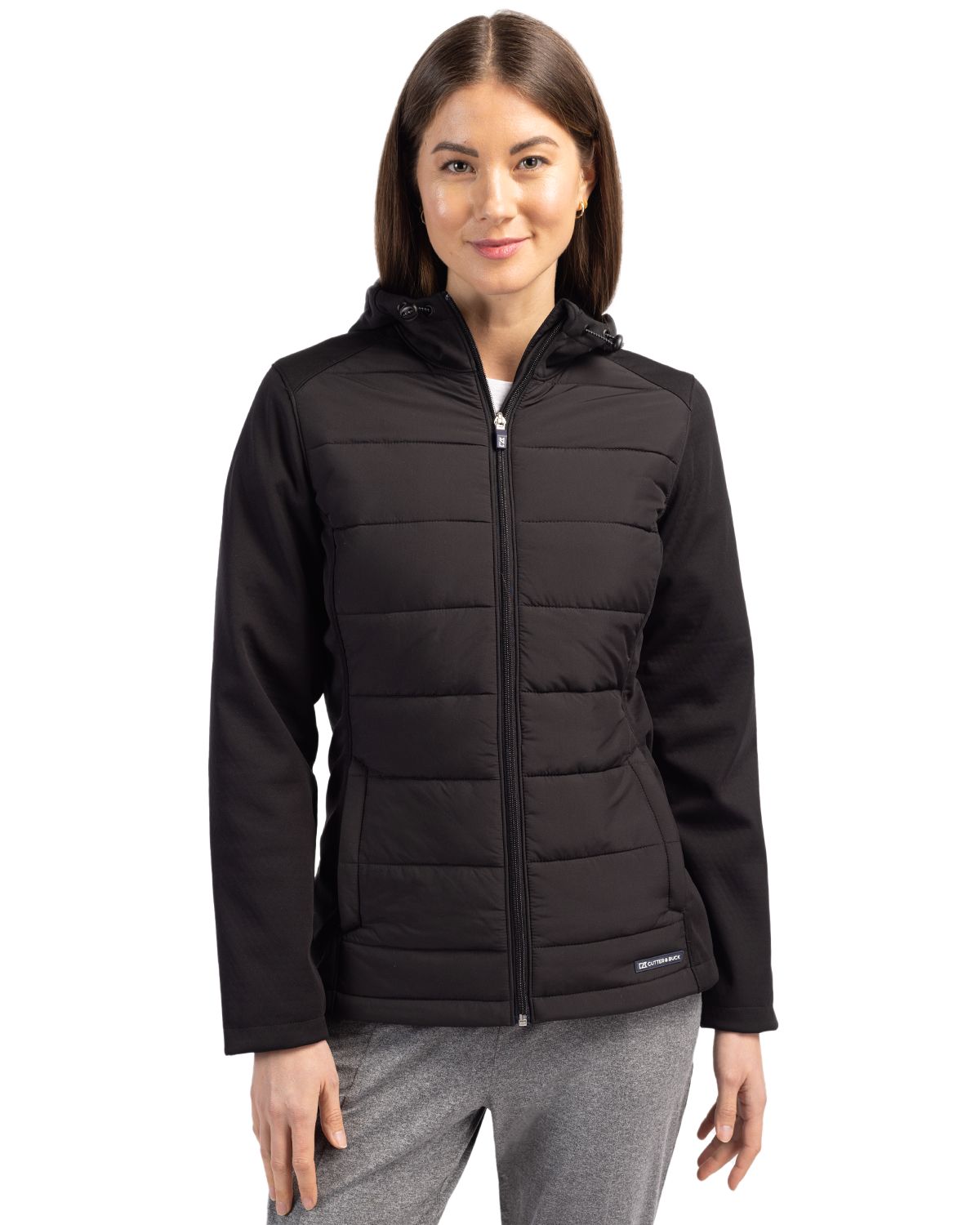 Cutter & Buck Evoke Recycled Honeycomb Fleece Womens Hybrid Full Zip Jacket