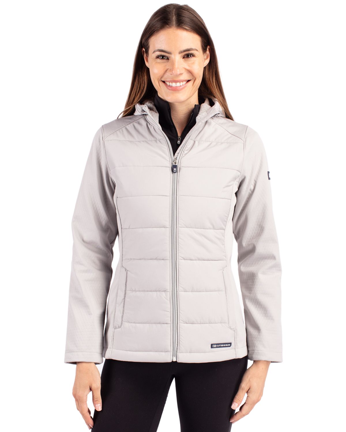 Cutter & Buck Evoke Recycled Honeycomb Fleece Womens Hybrid Full Zip Jacket