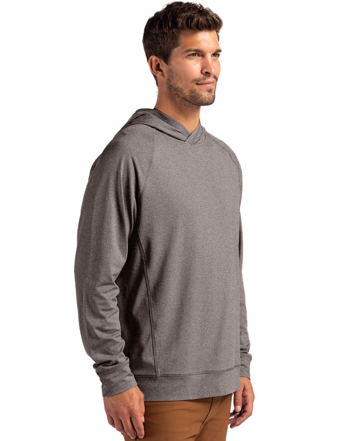 Cutter & Buck Adapt Recycled Soft Knit Stretch Mens Heathered Hooded Pullover