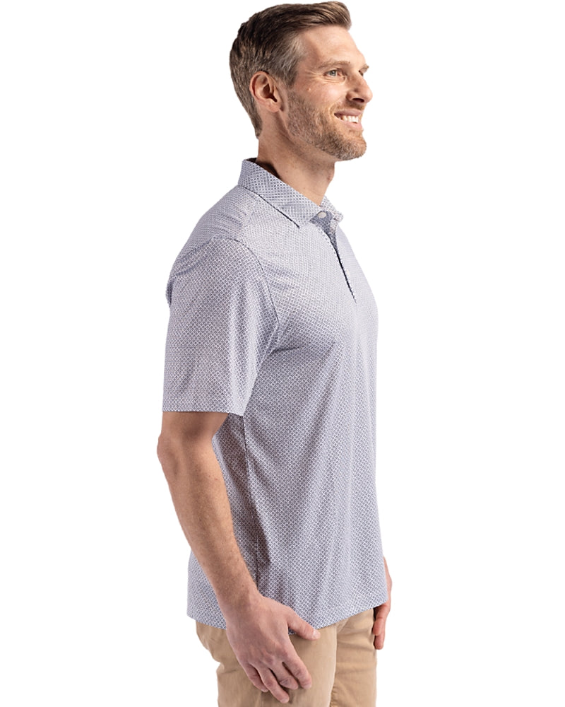 Cutter & Buck Pike Recycled Diamond Dot Print Mens Polo