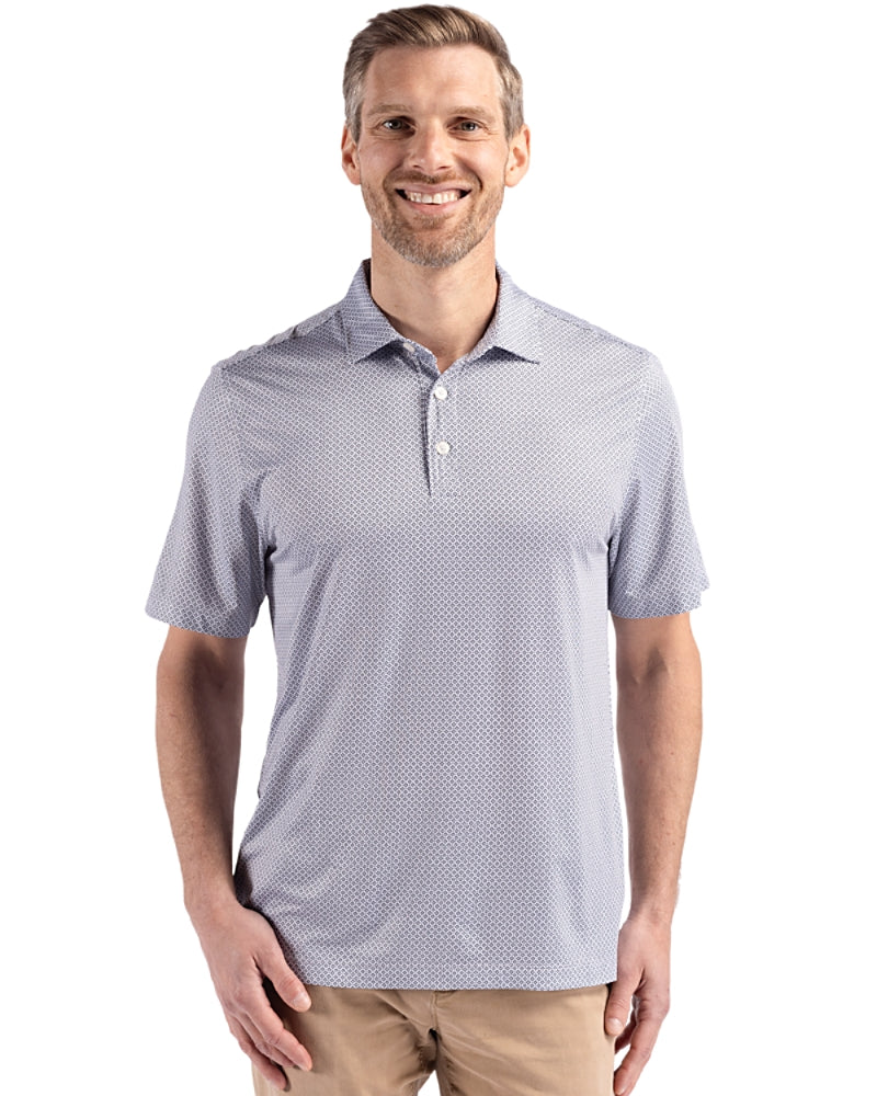Cutter & Buck Pike Recycled Diamond Dot Print Mens Polo