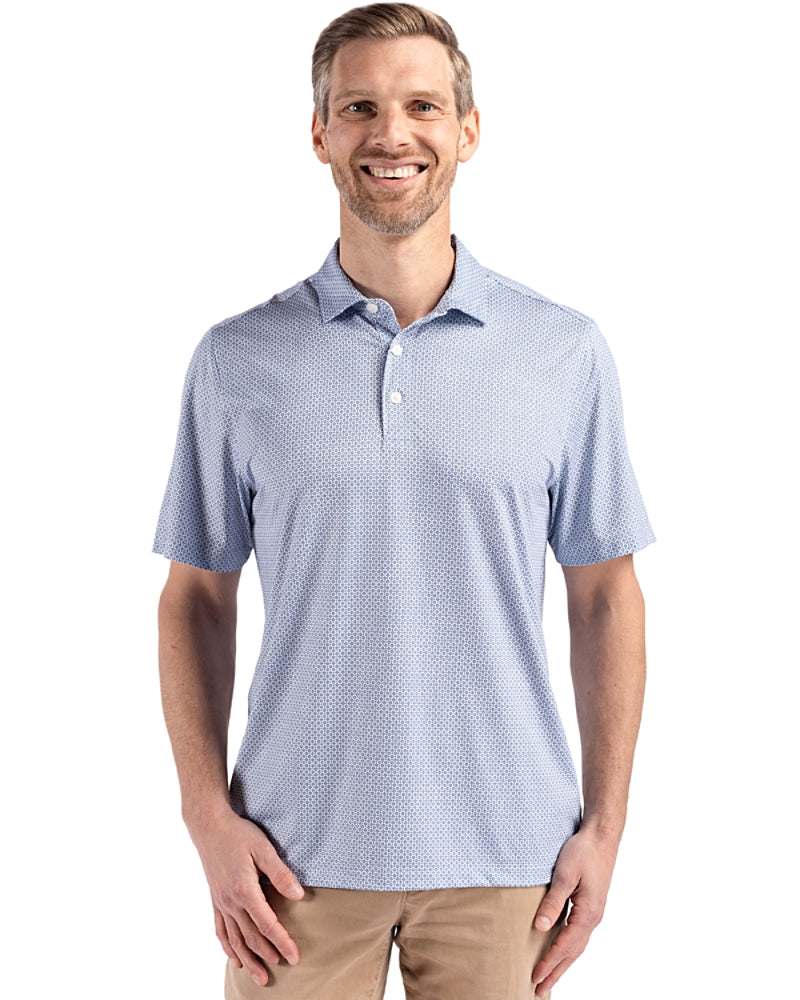 Cutter & Buck Pike Recycled Diamond Dot Print Mens Polo