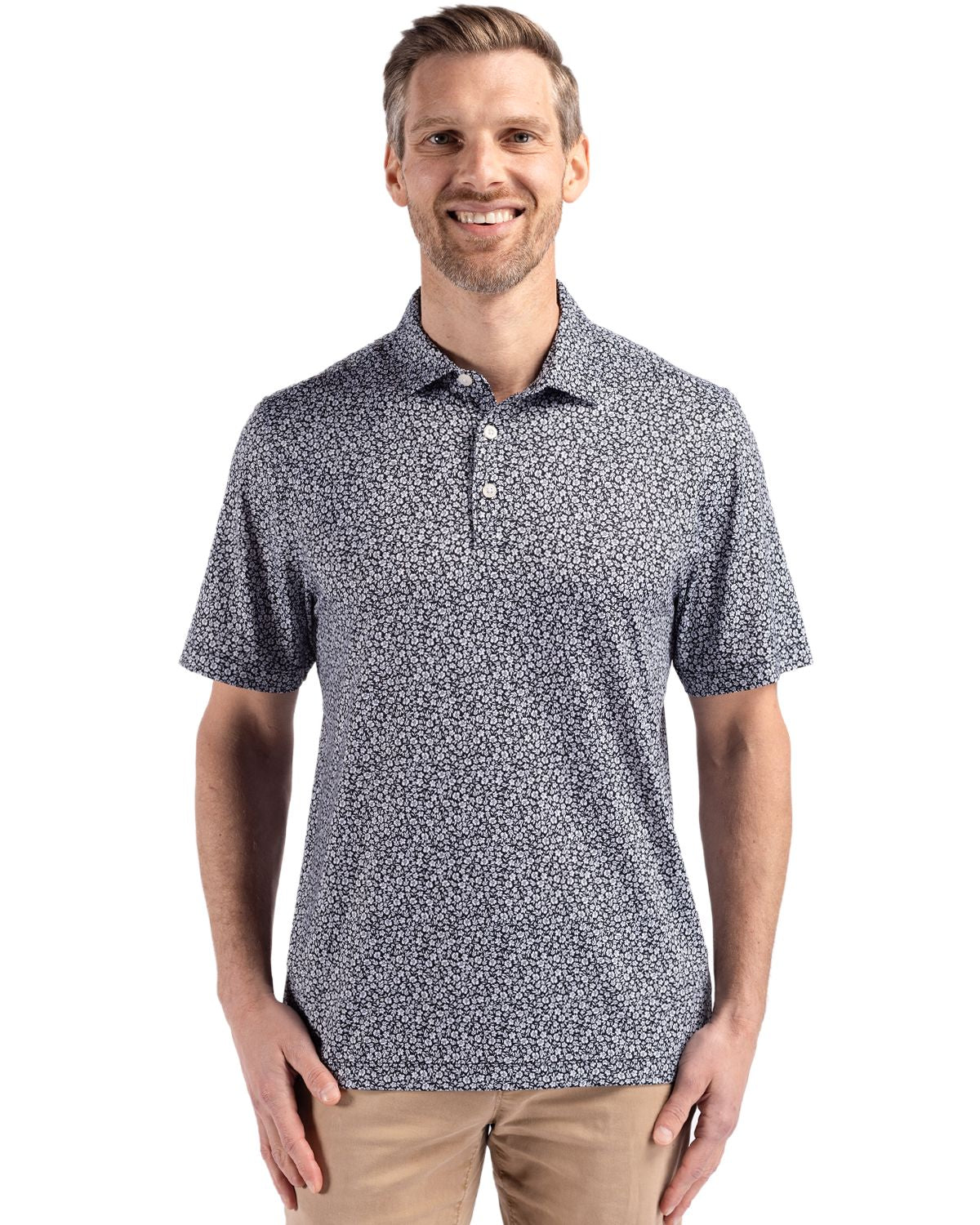 Cutter & Buck Pike Recycled Flora Print Mens Polo