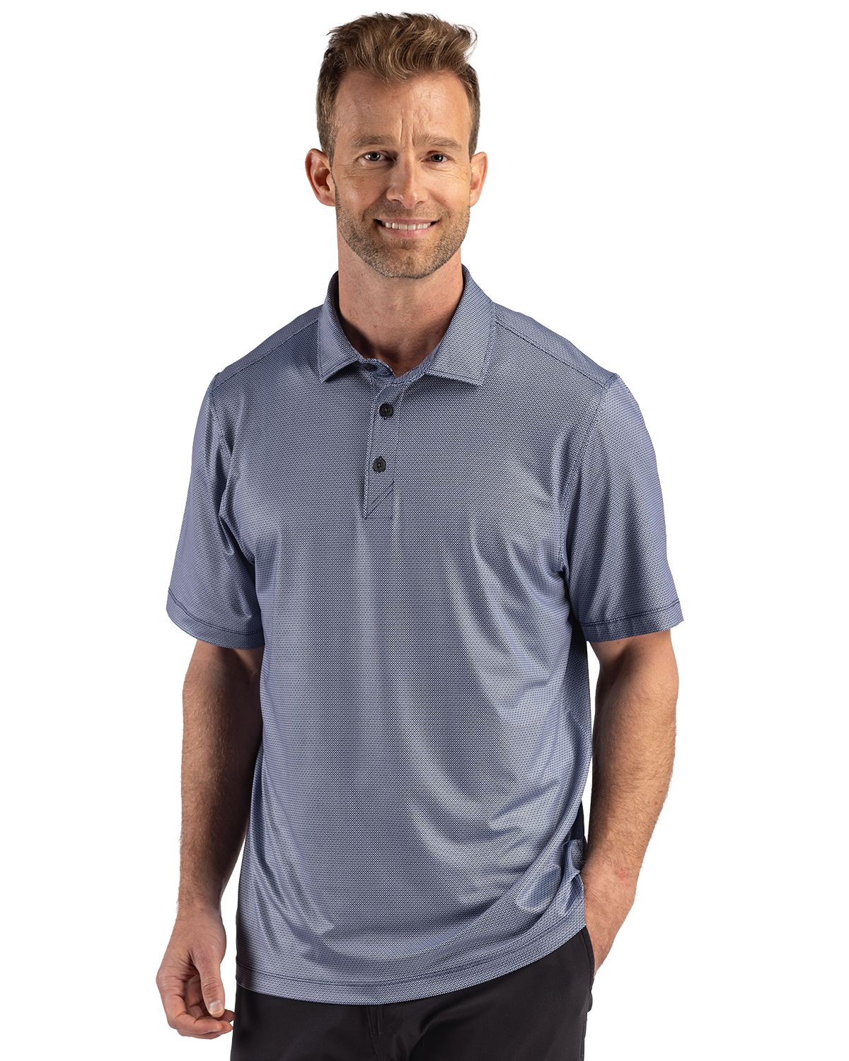 Cutter & Buck Pike Recycled Lattice Print Mens Polo