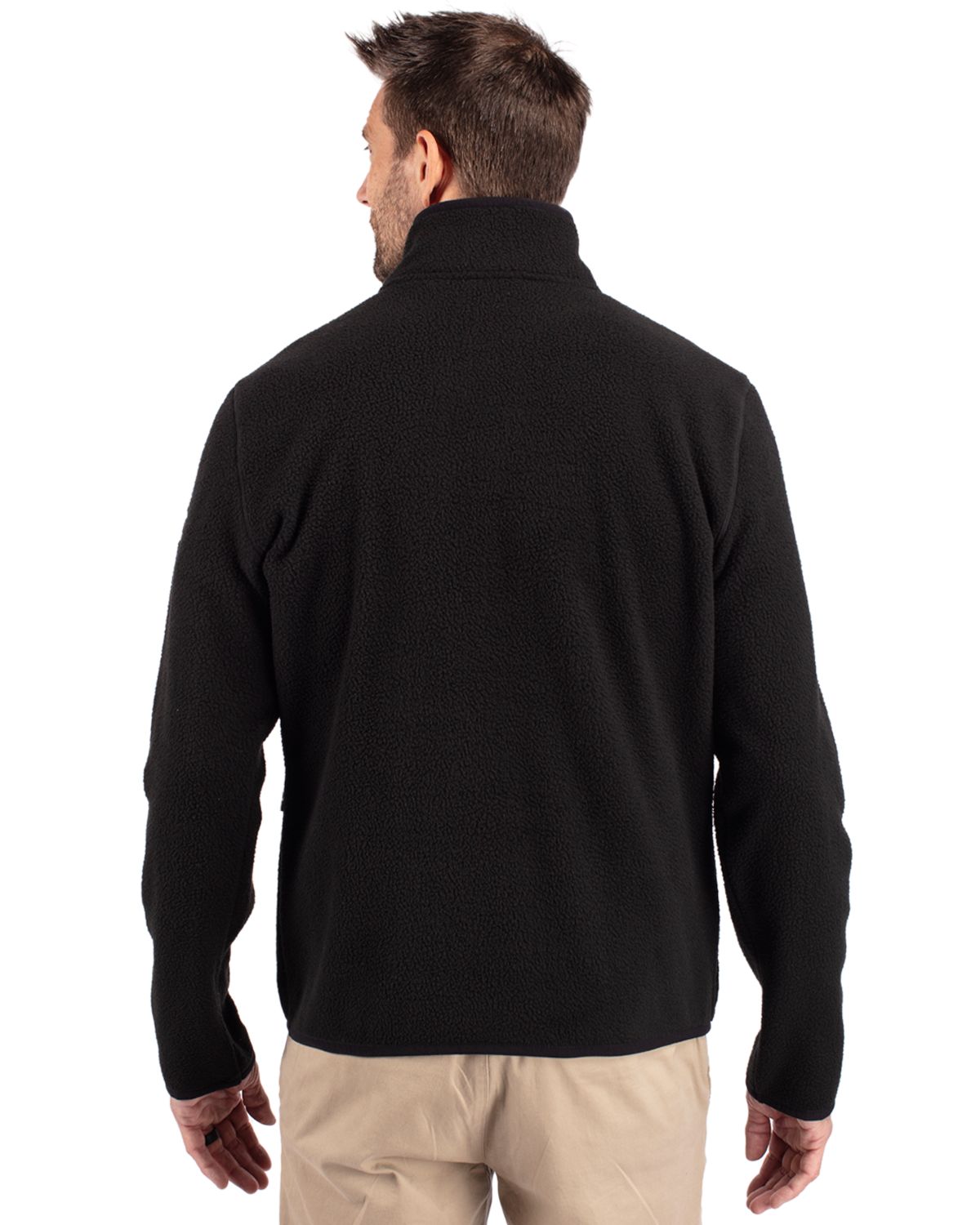 Cutter & Buck Cascade Epic Comfort Recycled Sherpa Fleece Mens Quarter Zip Jacket