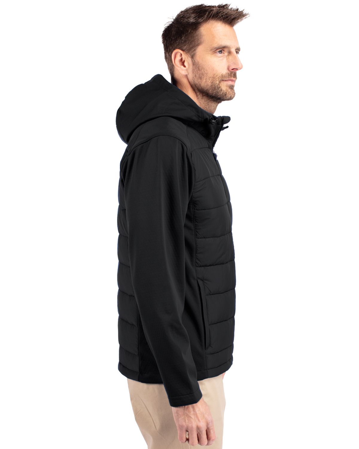 Cutter & Buck Evoke Recycled Honeycomb Fleece Mens Hybrid Full Zip Jacket